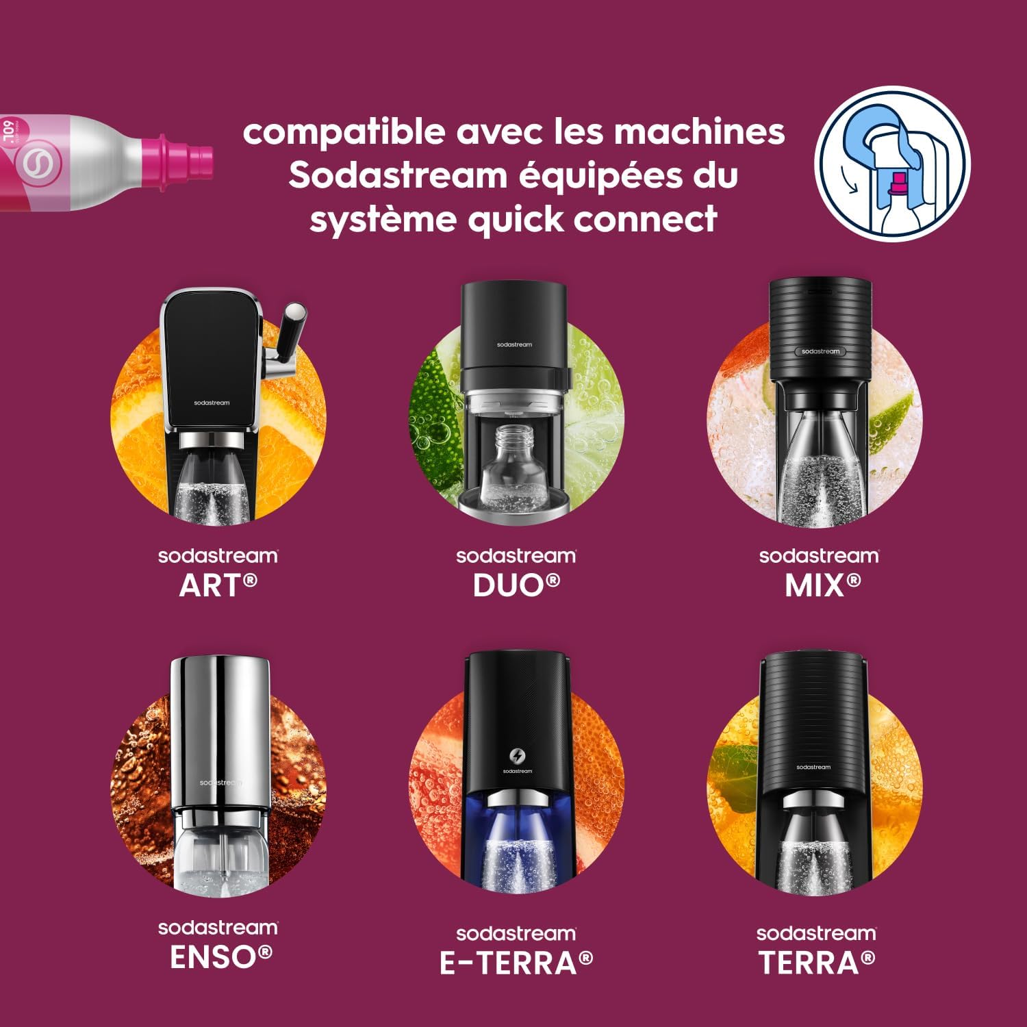 SodaStream cylindre Quick Connect — vue 3