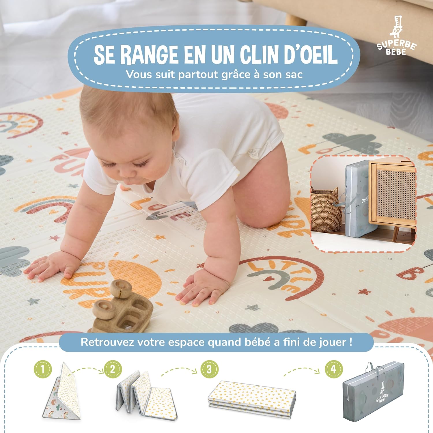 Tapis d'éveil pliable 120x180 — vue 3
