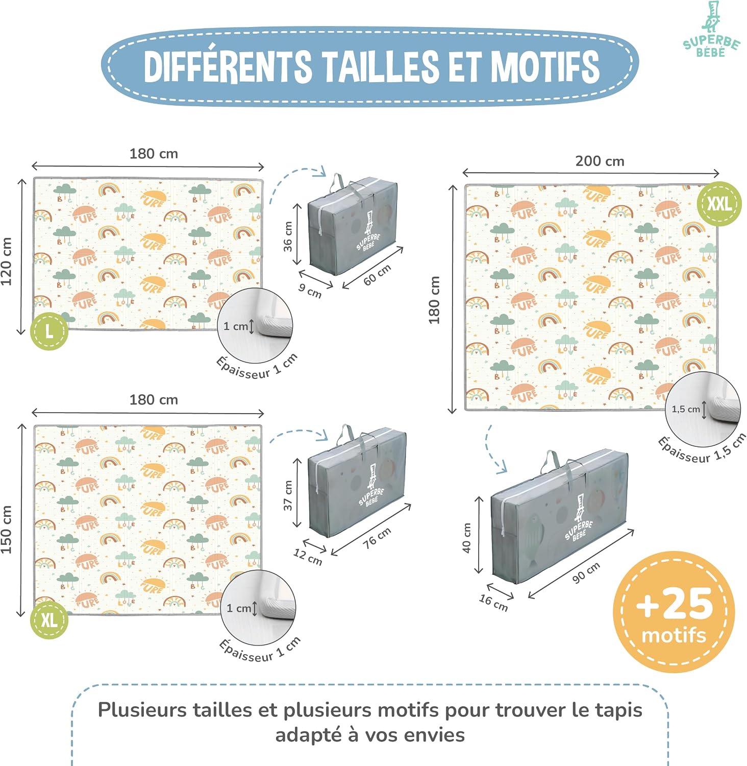 Tapis d'éveil pliable 120x180 — vue 7