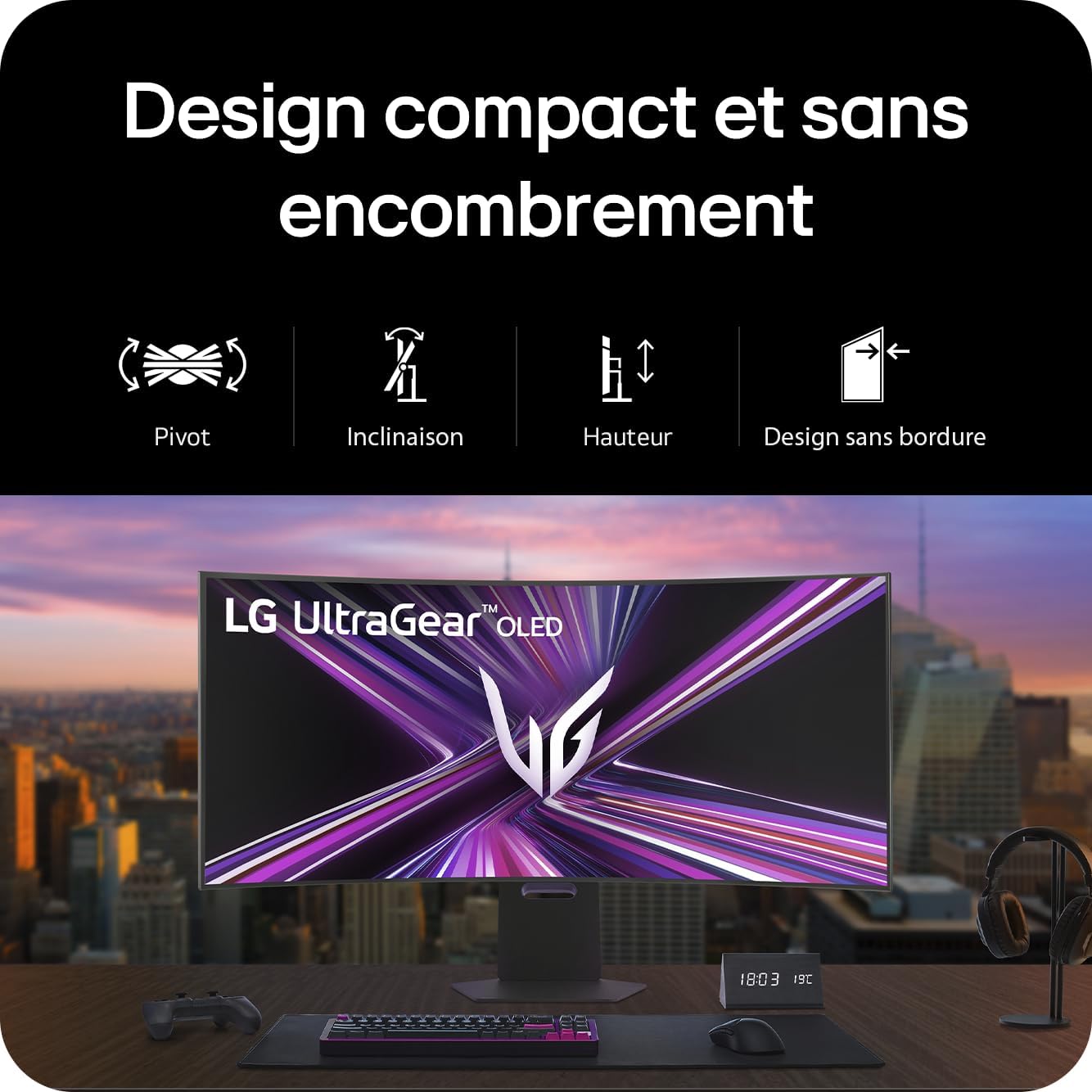 LG UltraGear 45 pouces OLED 5K2K — vue 14